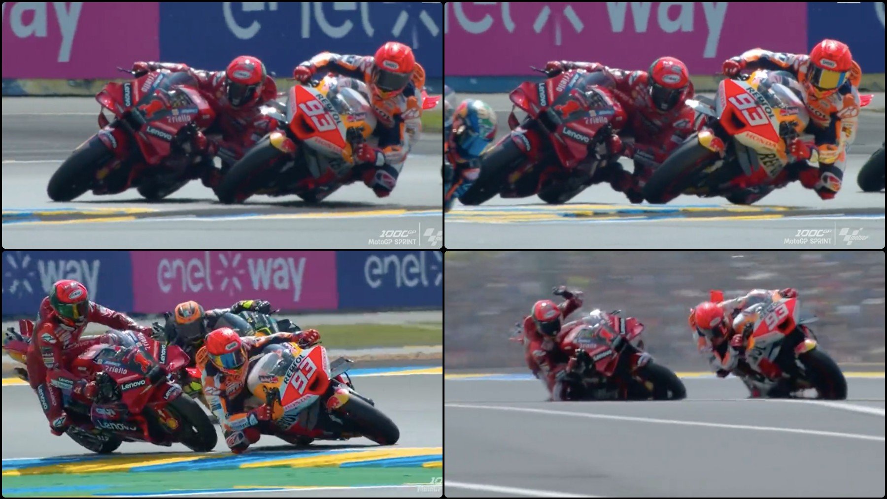 Así fue el adelantamiento de Marc Márquez a Pecco Bagnaia.