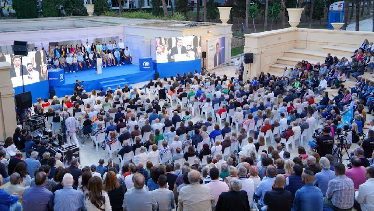 Mazón, durante su intervención en el acto que el PP ha celebrado en Benidorm.