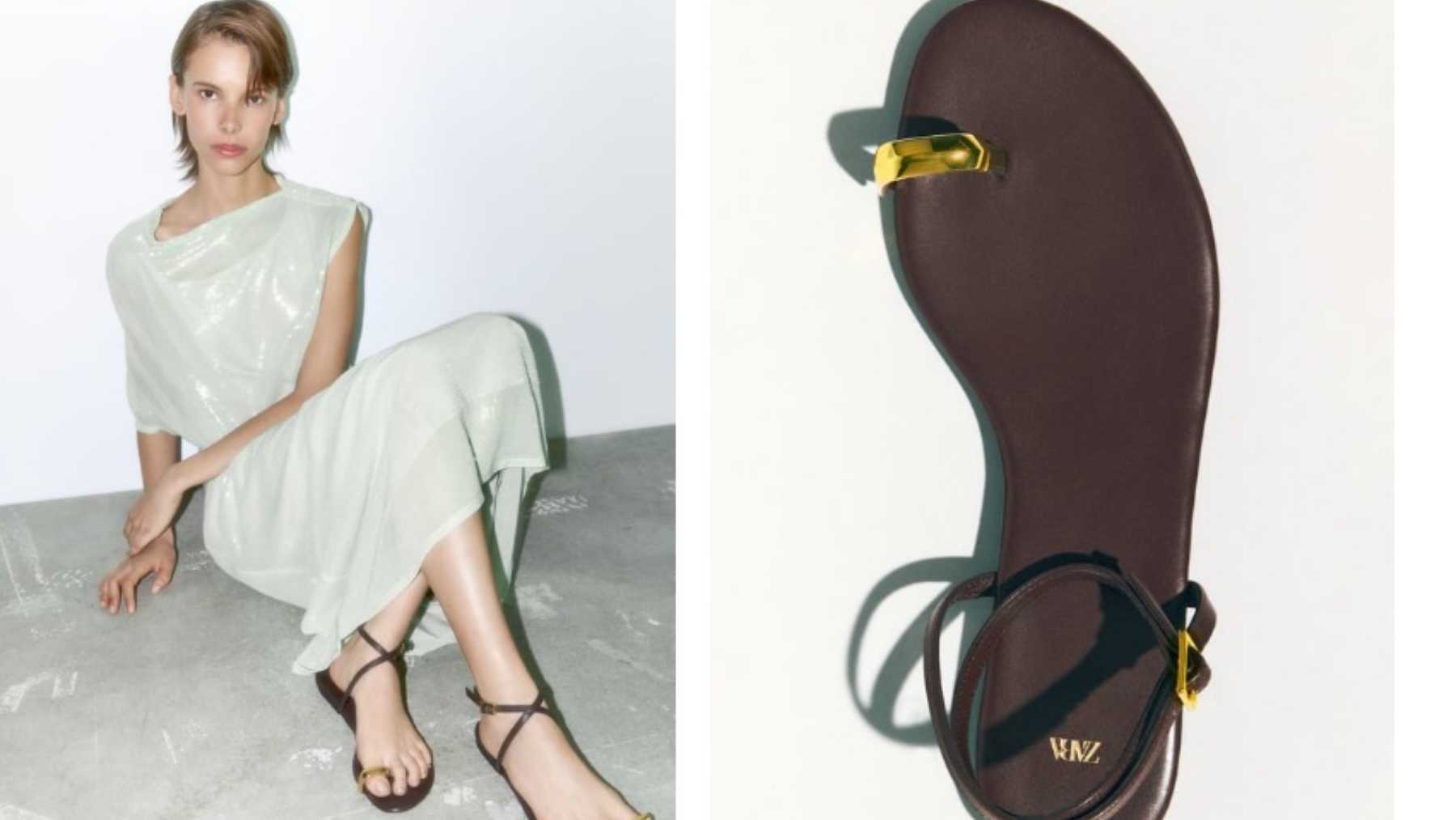 Descubre los mejores looks con sandalias planas que marcan tendencia / Foto: Zara