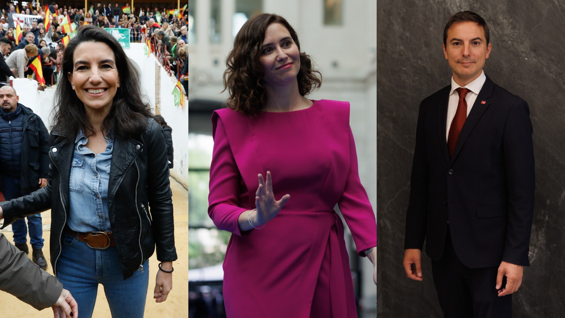 Monasterio, Ayuso y Lobato, entre los presentes en el debate electoral de la Comunidad de Madrid. (Europa Press)