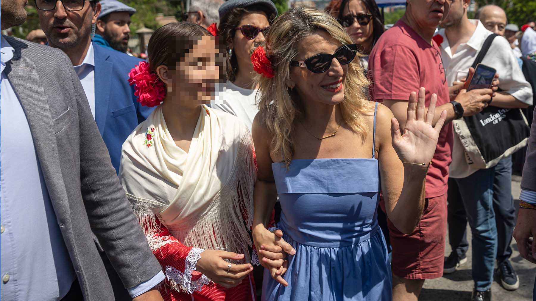 Yolanda Díaz en la Pradera de San Isidro.