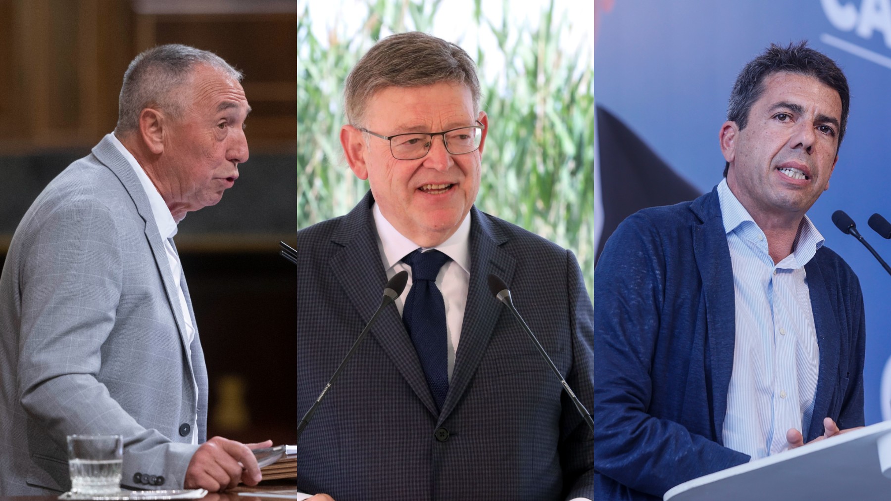 Baldoví, Puig y Mazón, candidatos en las elecciones de la Comunidad Valenciana. (Europa Press)