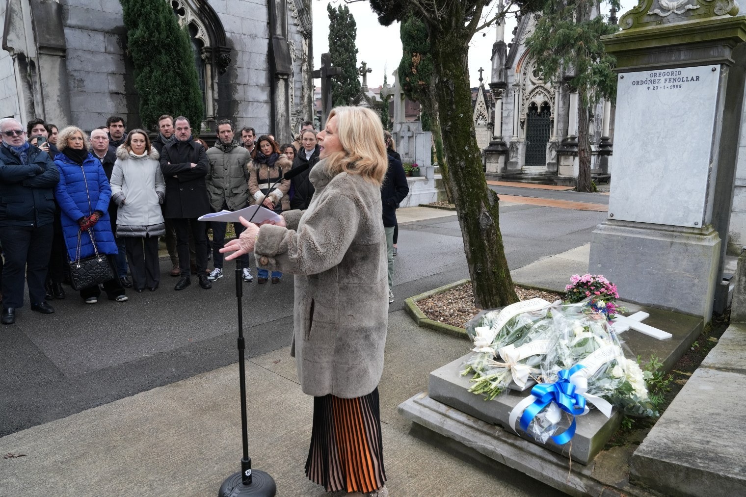 Consuelo Ordóñez, presidenta de Covite, en un homenaje a su hermano