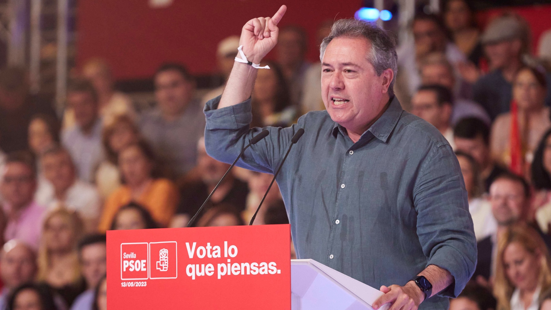 El secretario general del PSOE de Andalucía, Juan Espadas, en un acto de campaña en Sevilla (EUROPA PRESS).