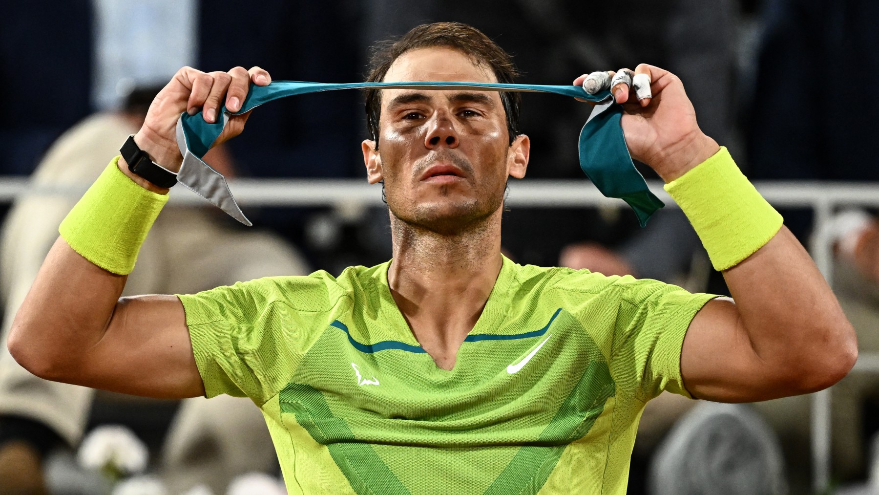 Rafa Nadal, en un partido en Roland Garros 2022. (AFP)