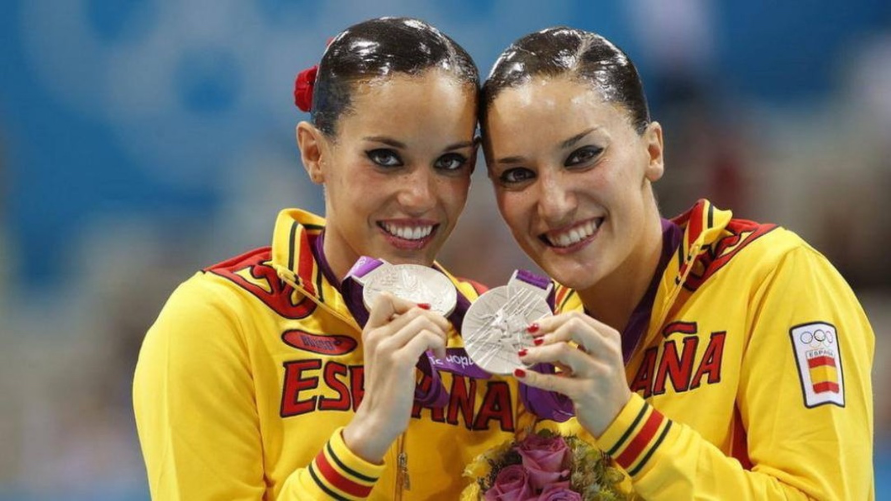 Ona Carbonell y Andrea Fuentes, con la medalla de plata en Londres 2012.