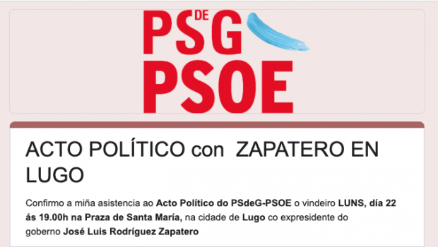 El PSOE criba ahora con un cuestionario a los asistentes a un mitin de Zapatero en Lugo