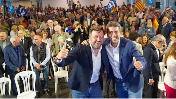 Mazón, con el candidato del PP a la Alcaldía de Elche Pablo Ruz.