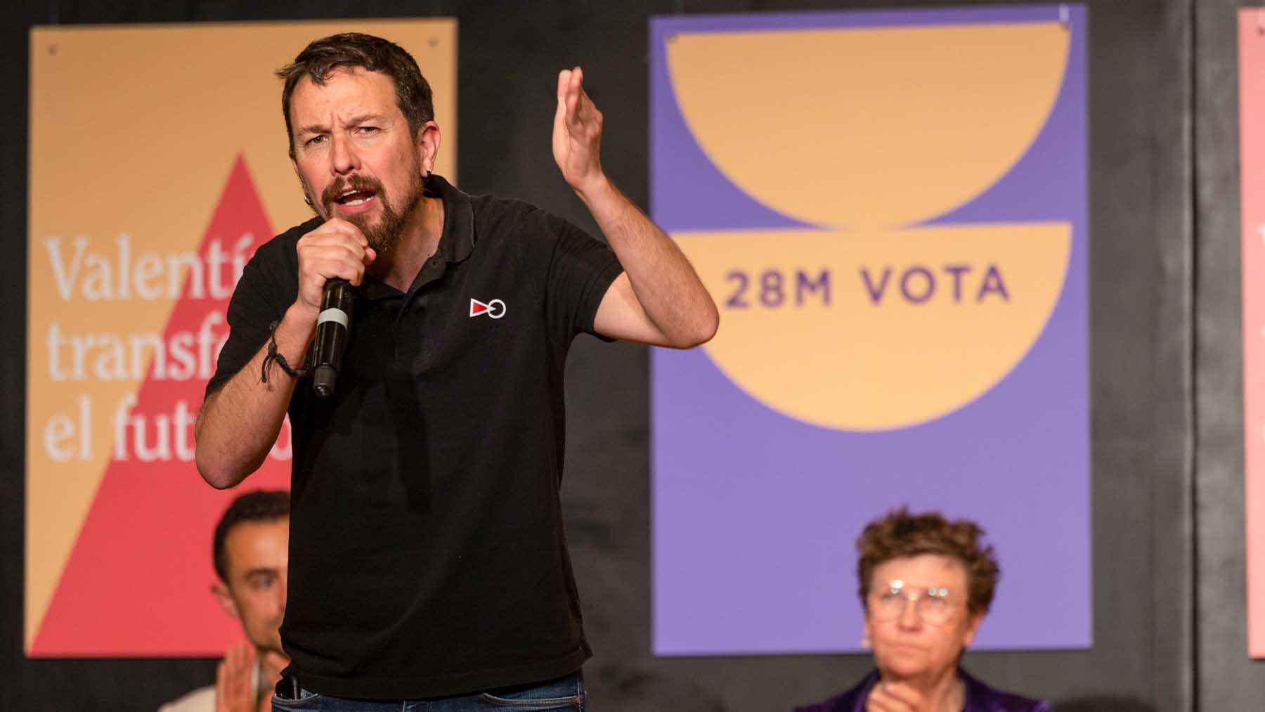 Pablo Iglesias durante un acto de Podemos celebrado en Palma de Mallorca.