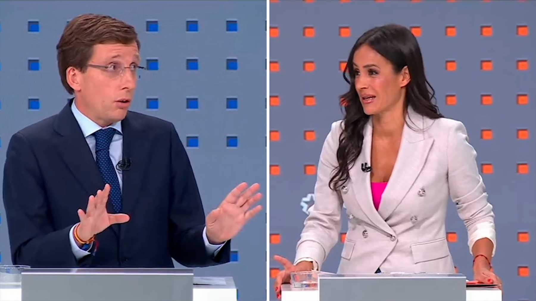 Almeida y Villacís durante el debate.