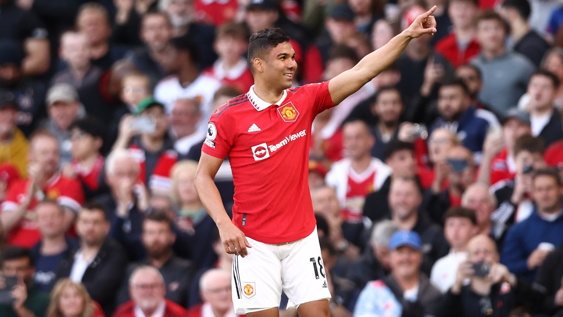 Casemiro celebrando su tanto ante el Chelsea. (Getty)