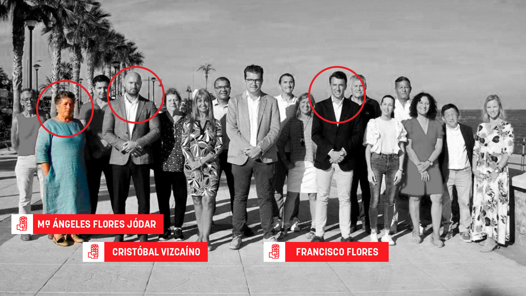 La dueña del ‘Aku Aku’ y los dos detenidos en la lista del PSOE de Mojácar.