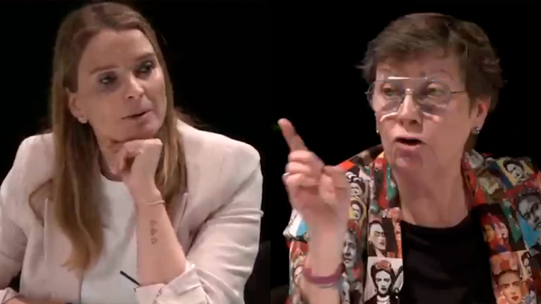 La candidata del PP, Marga Prohens, y la de Podemos, Antònia Jover.