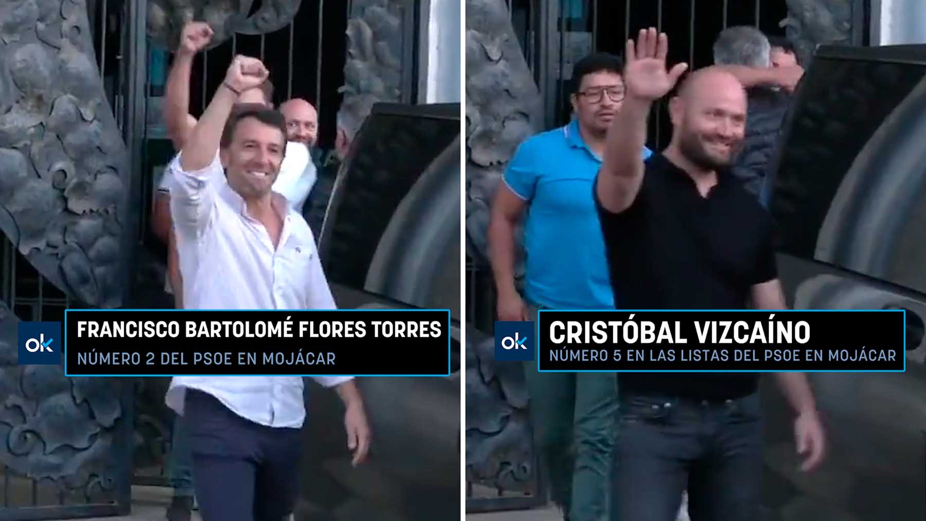 Francisco Bartolomé Flores y Cristóbal Vizcaíno, socialistas detenidos por compra de votos en Mojácar.