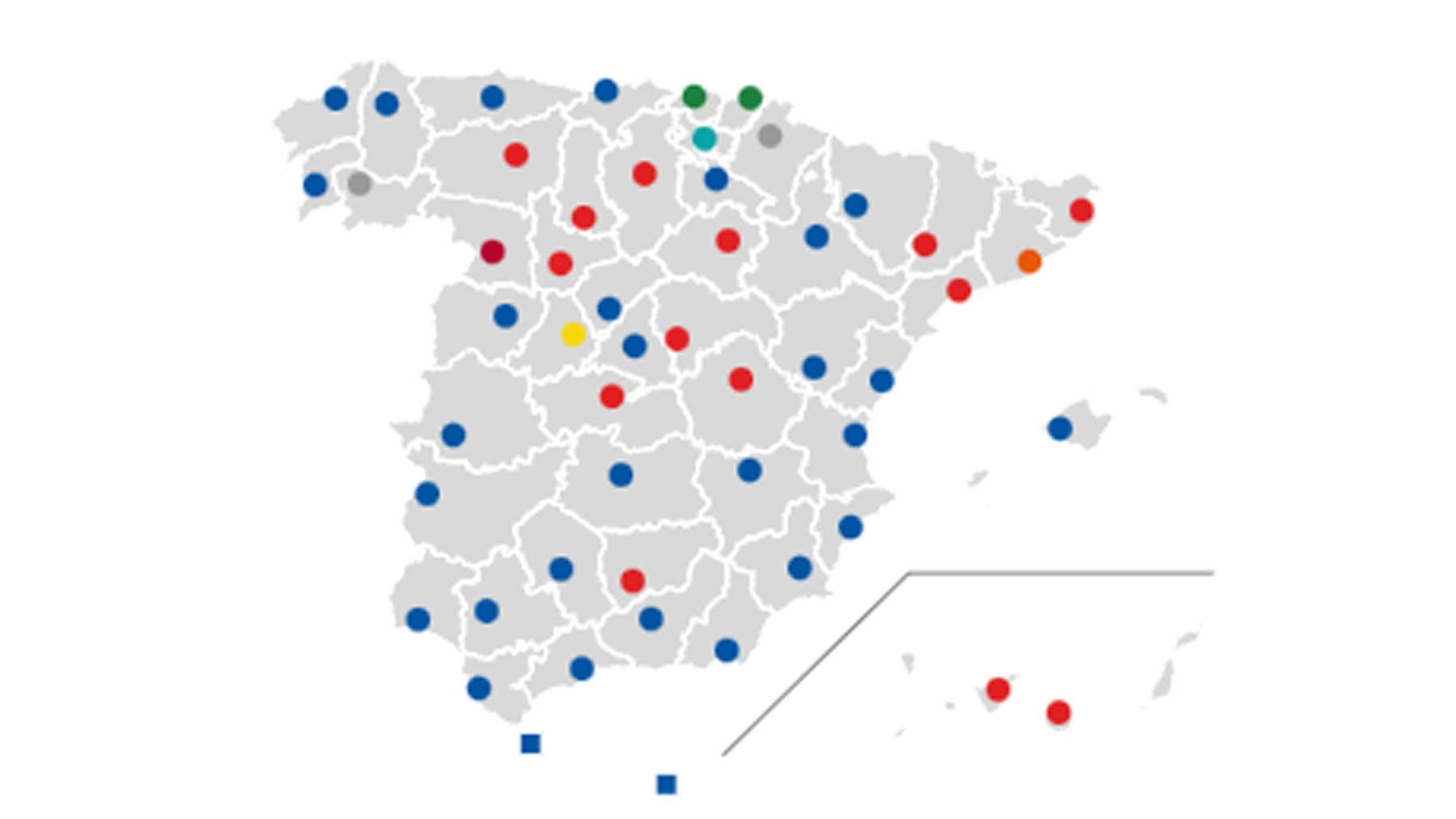 Mapa de las elecciones municipales