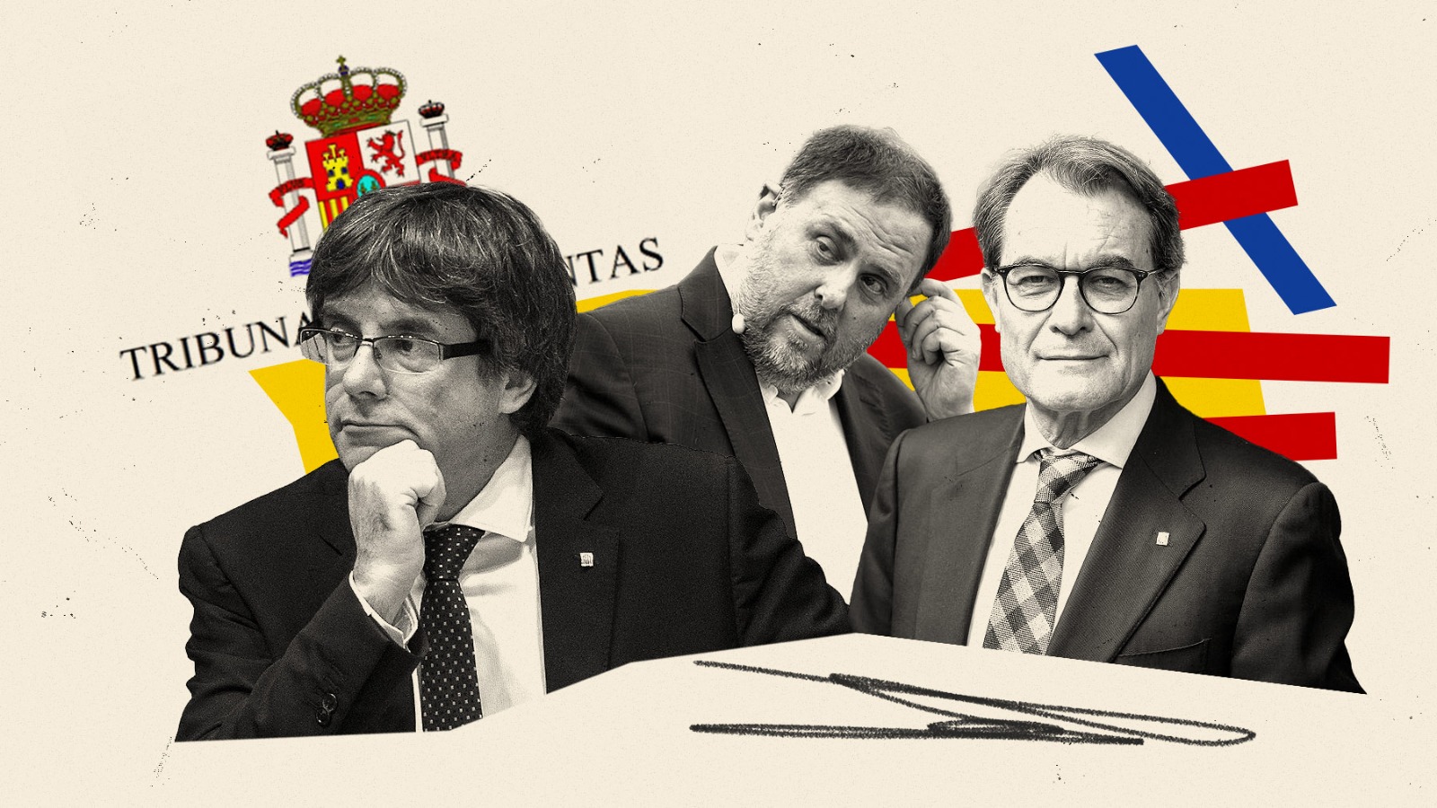 Carles Puigdemont, Oriol Junqueras y Artur Mas