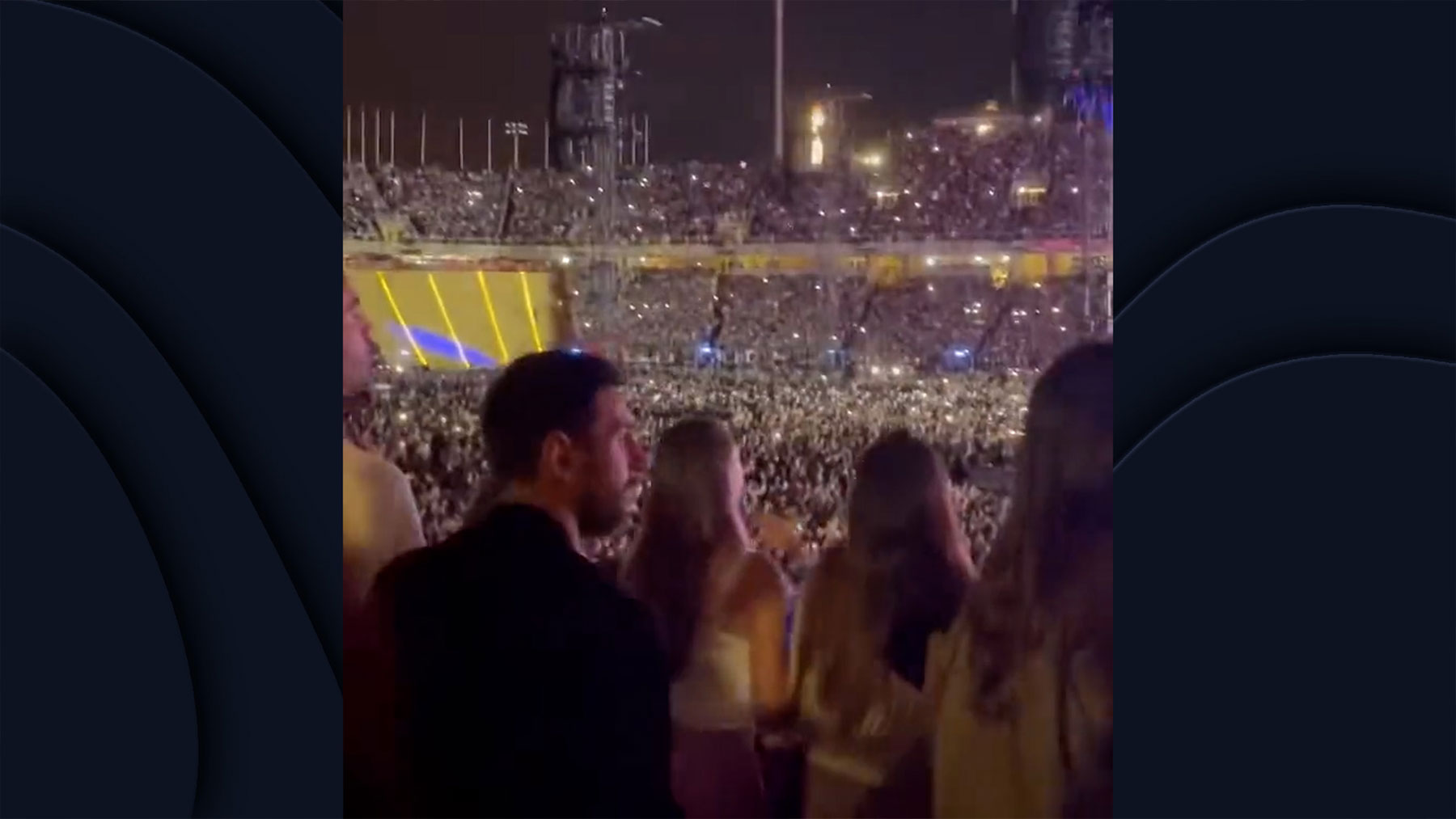 Messi en el concierto de Coldplay.