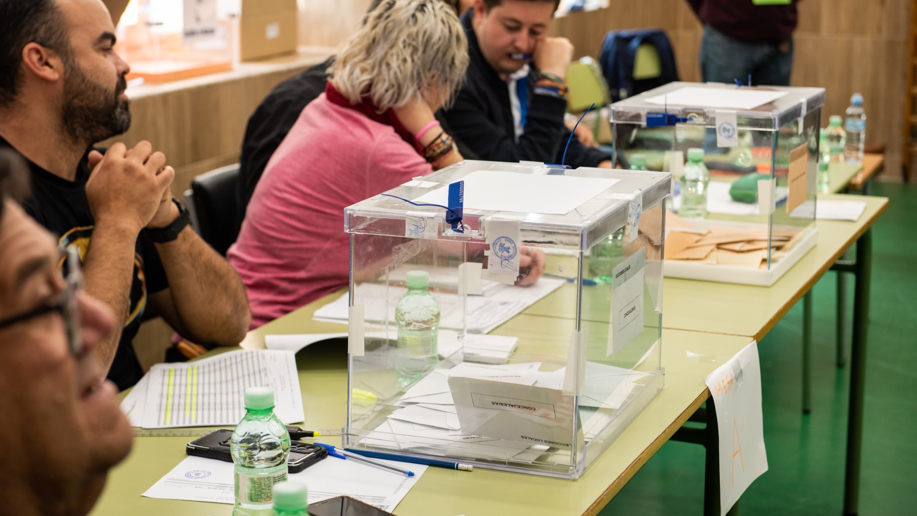 Una mesa electoral durante las últimas elecciones municipales y autonómicas. (Europa Press)