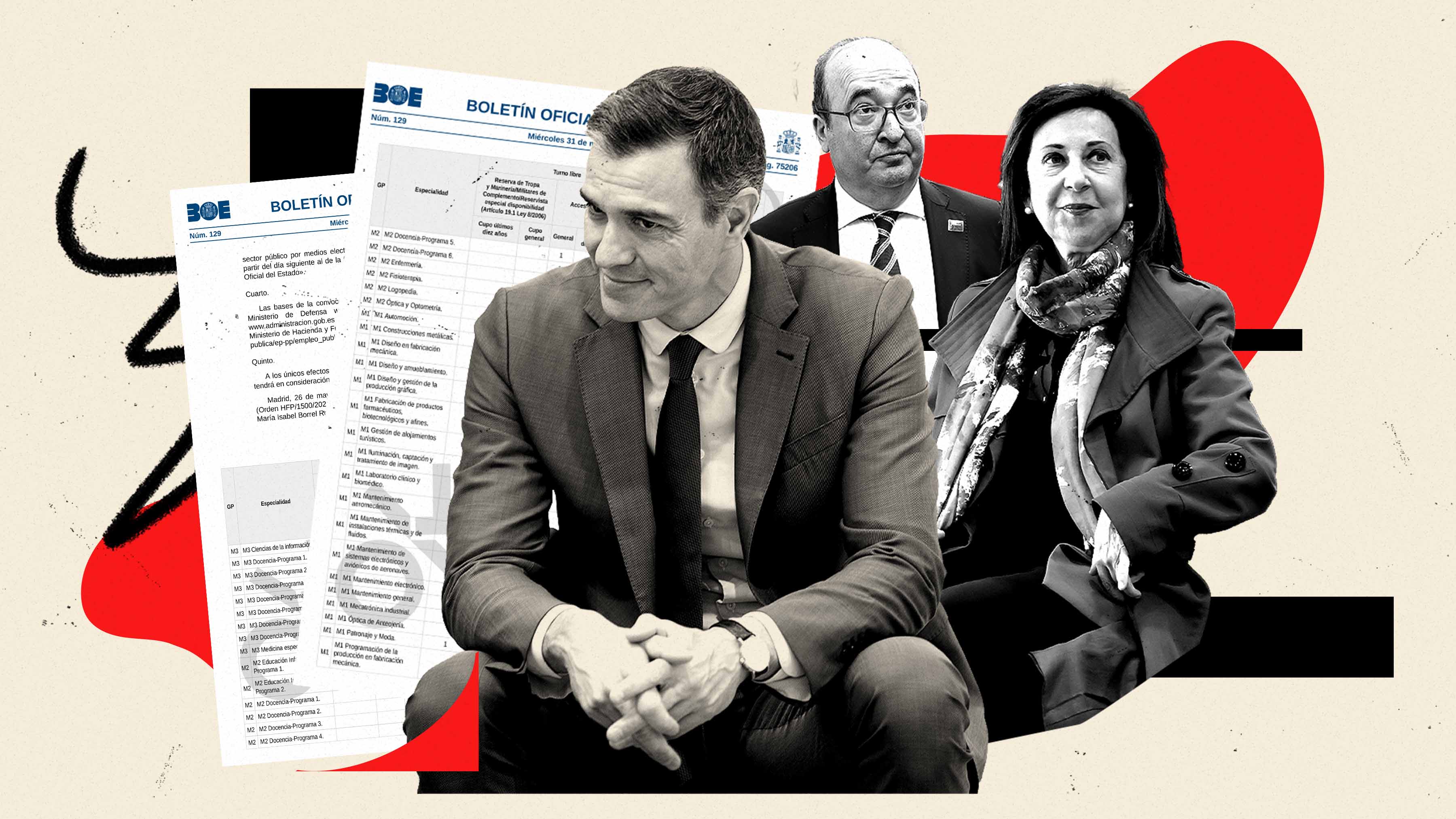 Pedro Sánchez ha lanzado la estrategia de colocaciones desde Moncloa, con la participación de 13 ministros, entre ellos Iceta (Cultura) y Robles (Defensa)