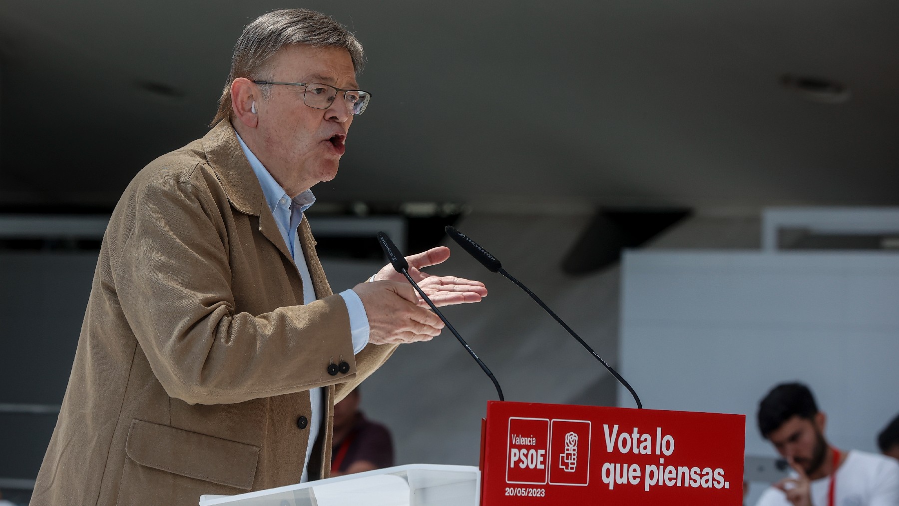 Ximo Puig en un acto electoral de la campaña de las elecciones autonómicas.