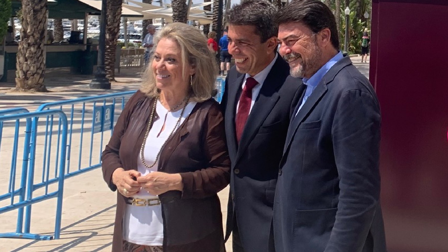 Macarena Montesinos con Carlos Mazón y Luis Barcala en Alicante en una imagen de archivo.