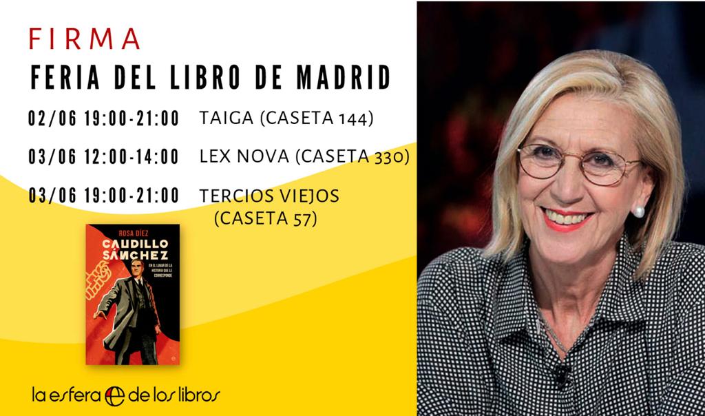 Rosa Díez firmará ejemplares en la Feria del Libro de Madrid.