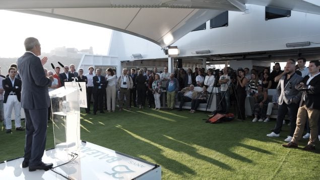 Baleària presenta en Ibiza el ‘Cap de Barbaria’, el primer ‘ferry’ eléctrico de España