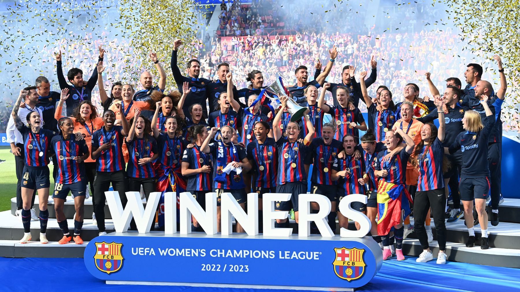 El Barça celebra su título de Champions. (Ep)