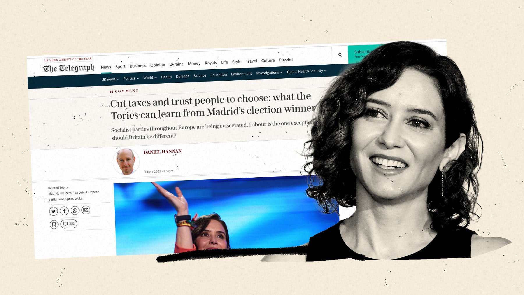 The Telegraph pone a Ayuso como ejemplo