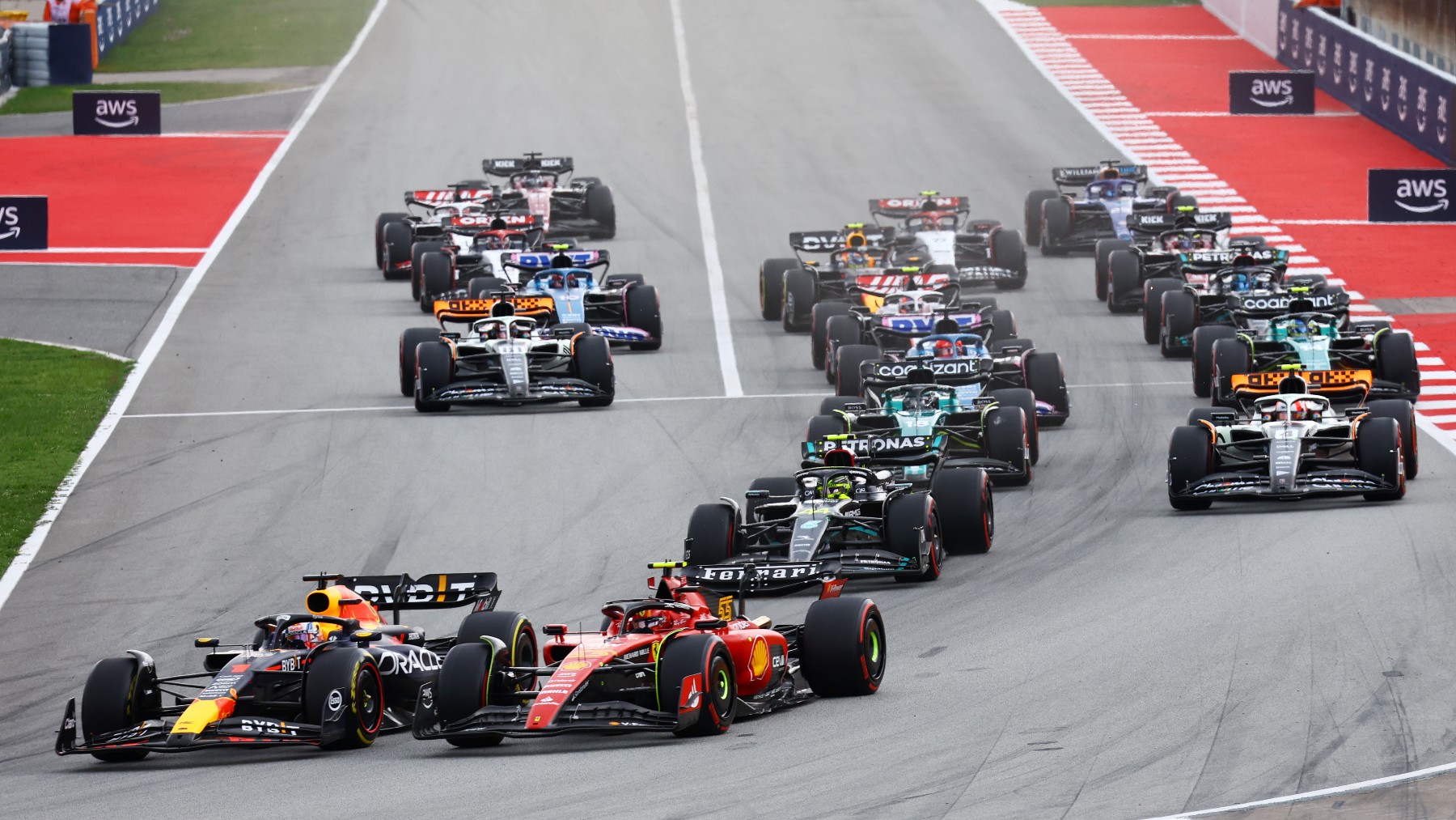 Imagen de la salida del Gran Premio de España de F1. (Getty)