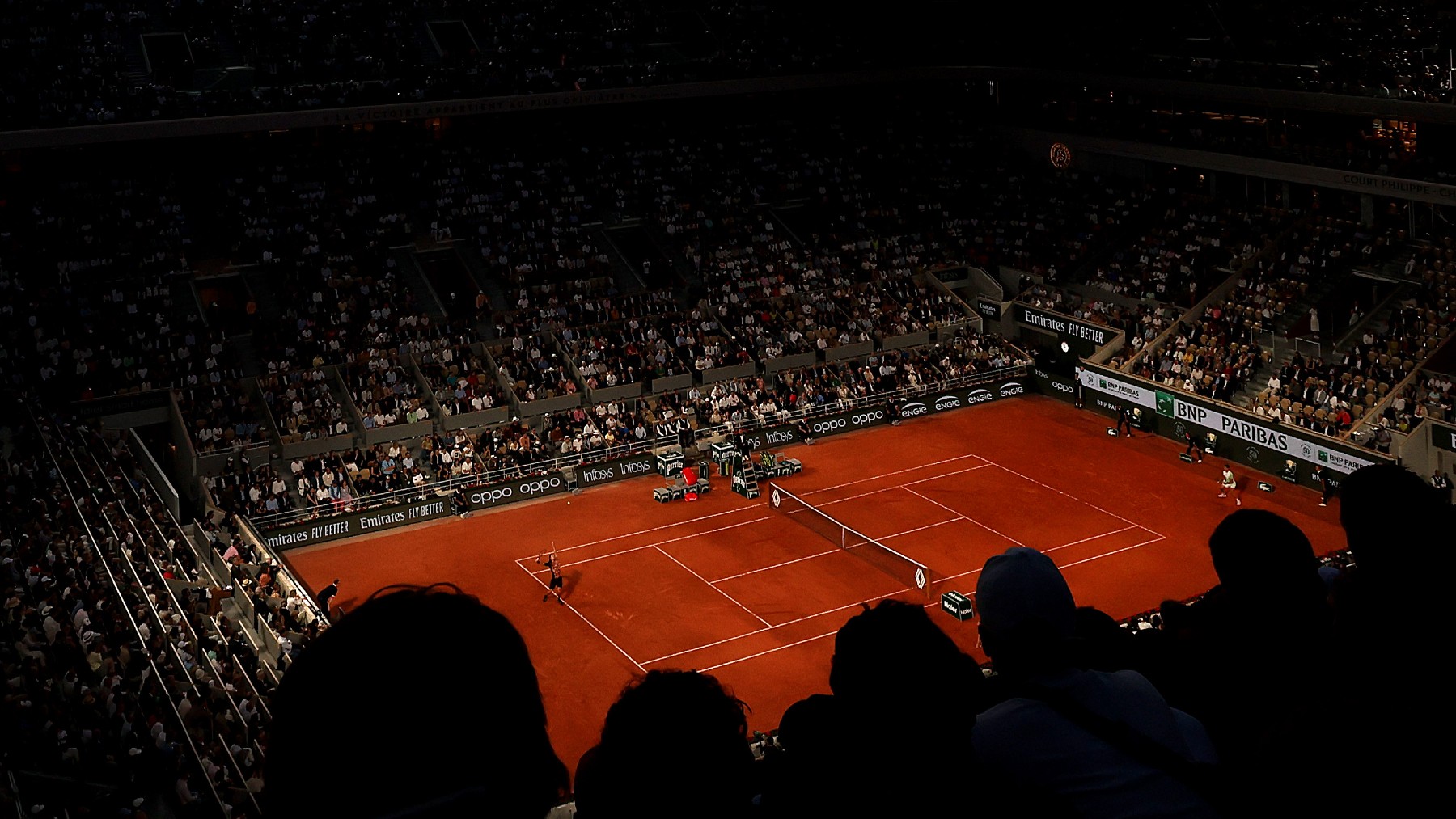 Imagen desde la grada alta de Roland Garros. (Getty)
