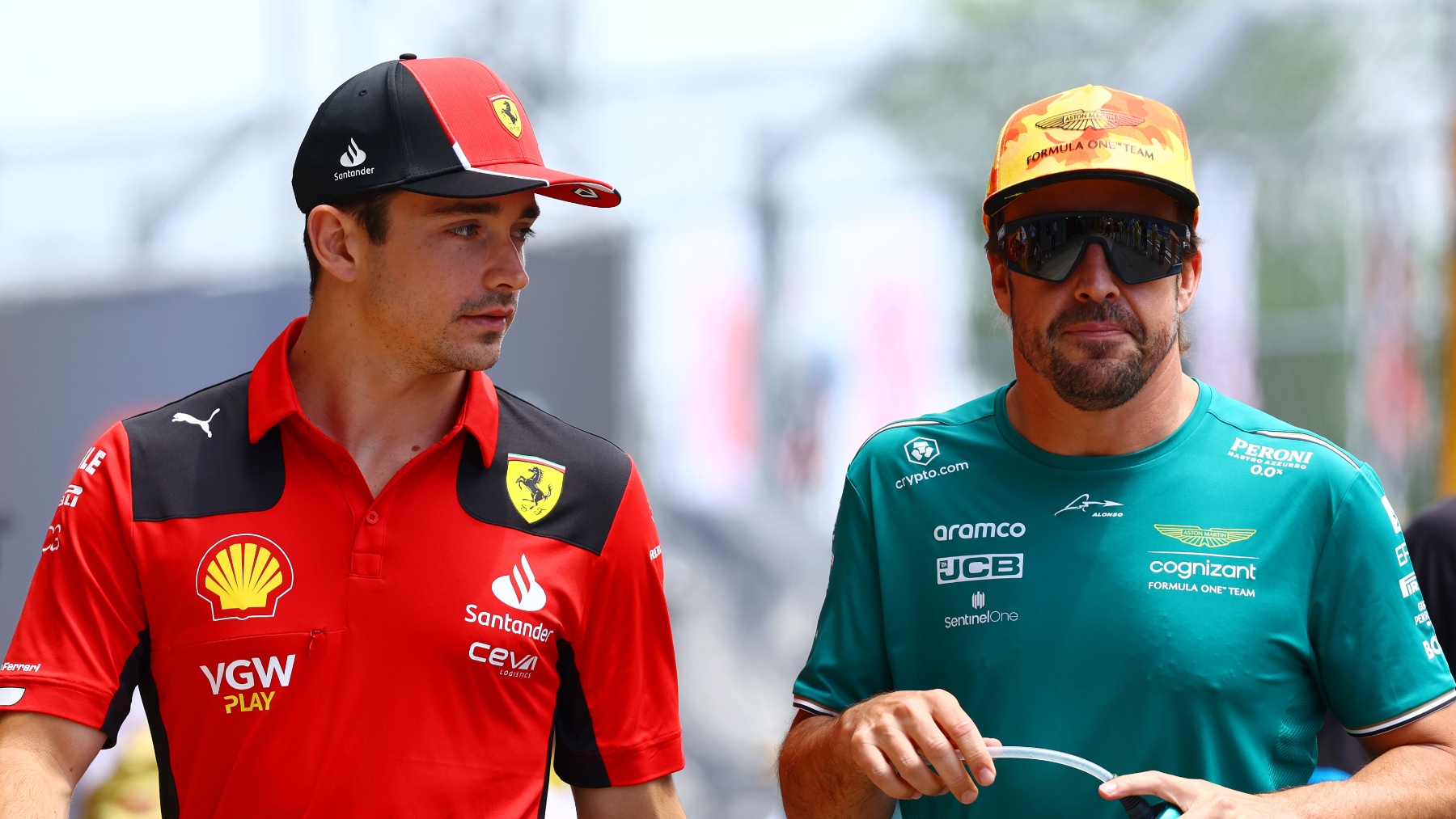 Leclerc y Alonso. (Getty)