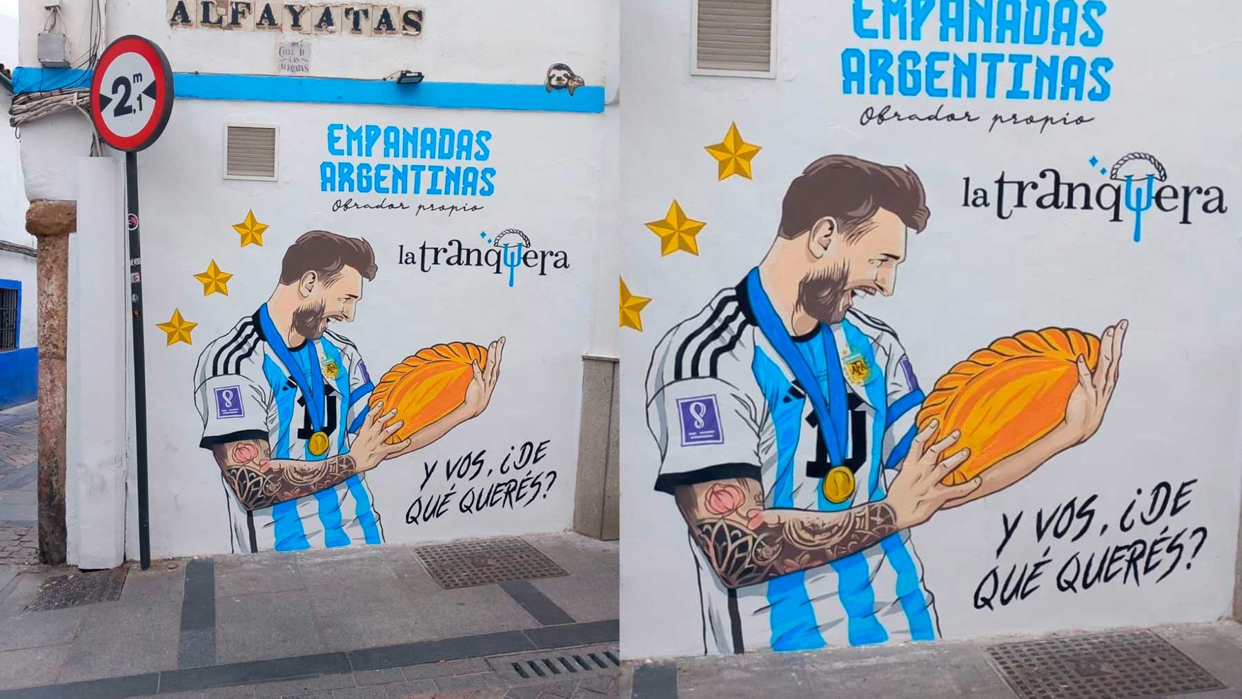 Obligan a un restaurante argentino de Córdoba a borrar un mural de Messi.