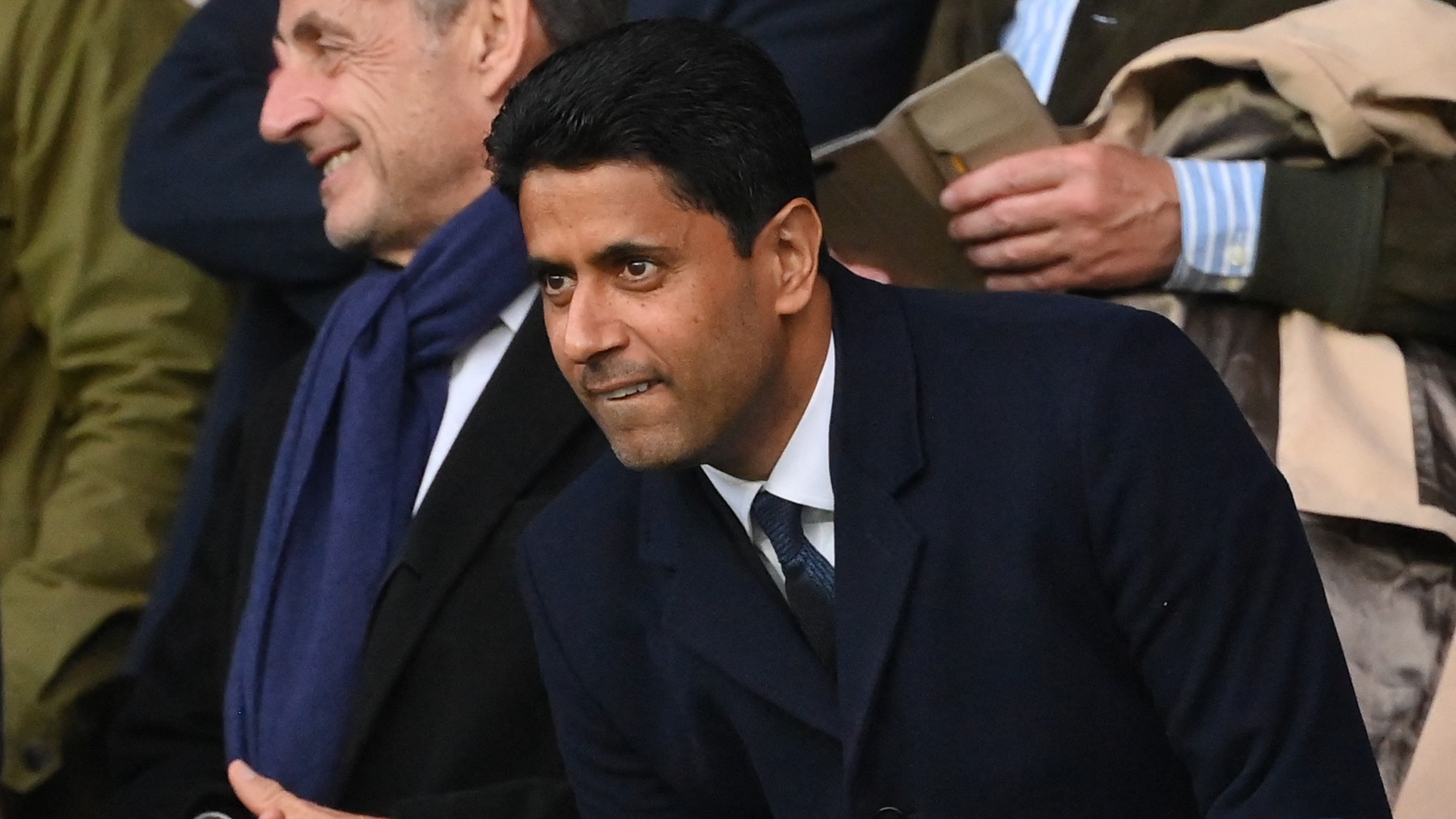 Nasser Al Khelaifi, en un partido del PSG. (Getty)