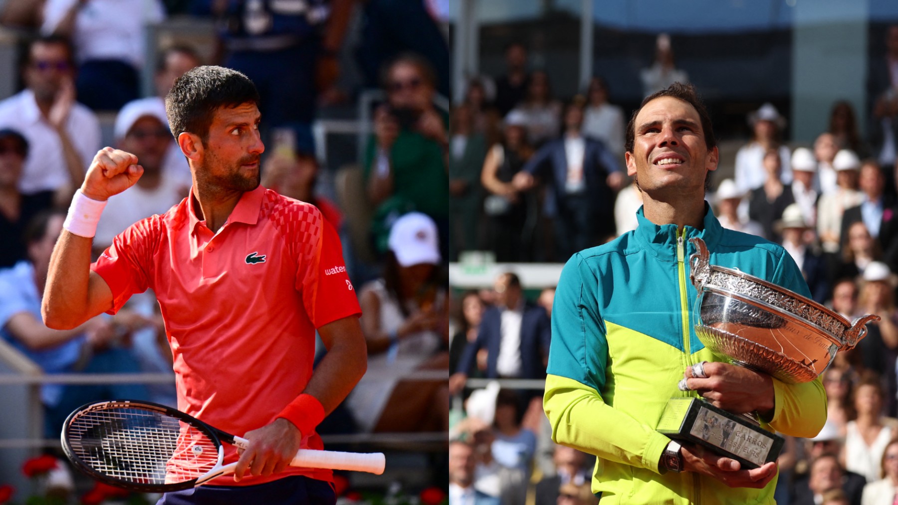 Novak Djokovic y Rafa Nadal. (AFP)