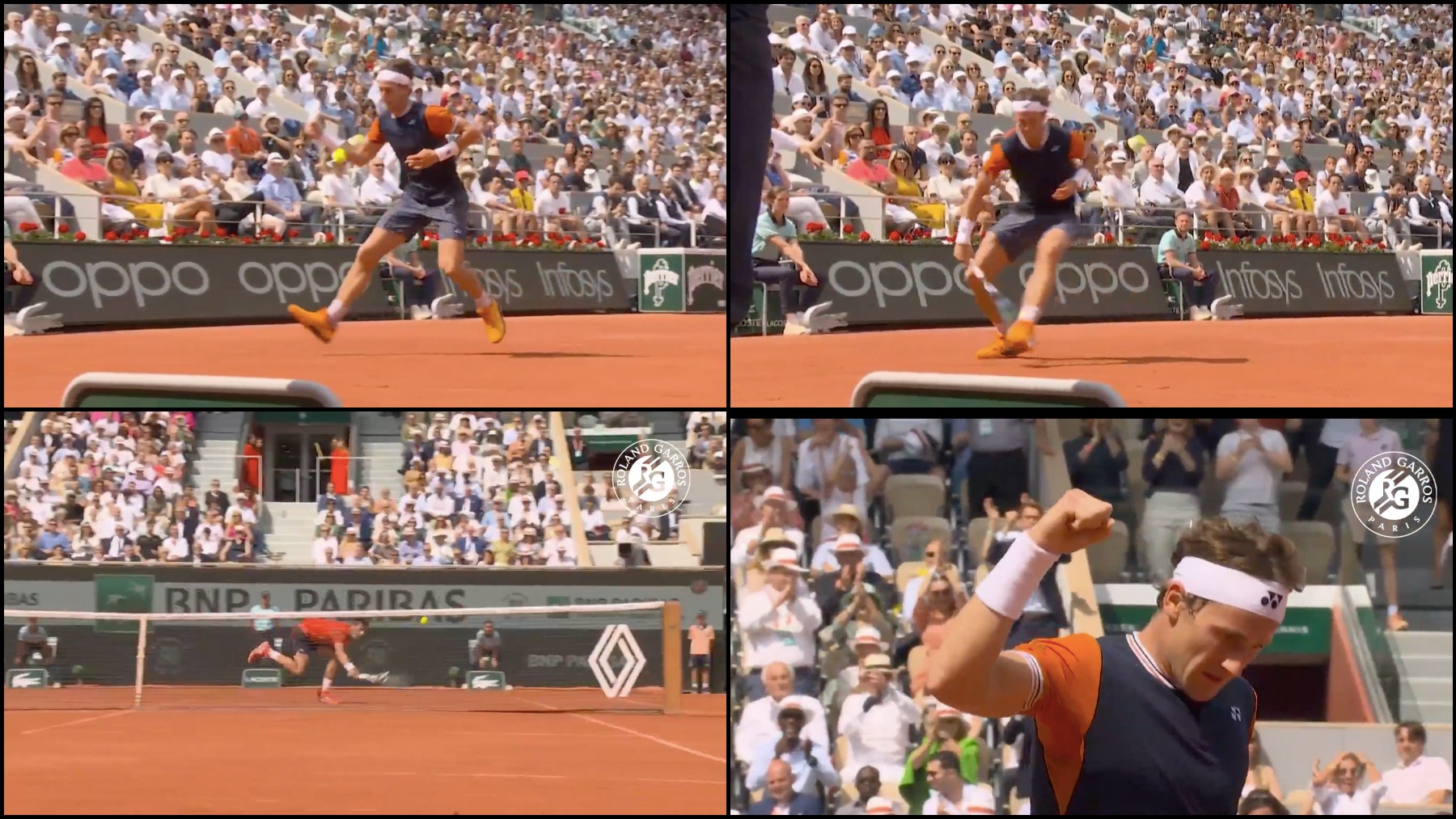 El golpe de la final entre Djokovic y Ruud en Roland Garros. (Roland Garros)
