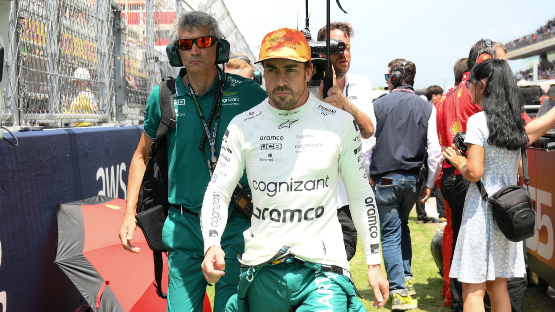 Fernando Alonso, en un Gran Premio. (Getty)