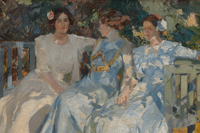 Joaquín Sorolla: Mi mujer y mis hijas en el jardín, 1910. Colección Masaveu.