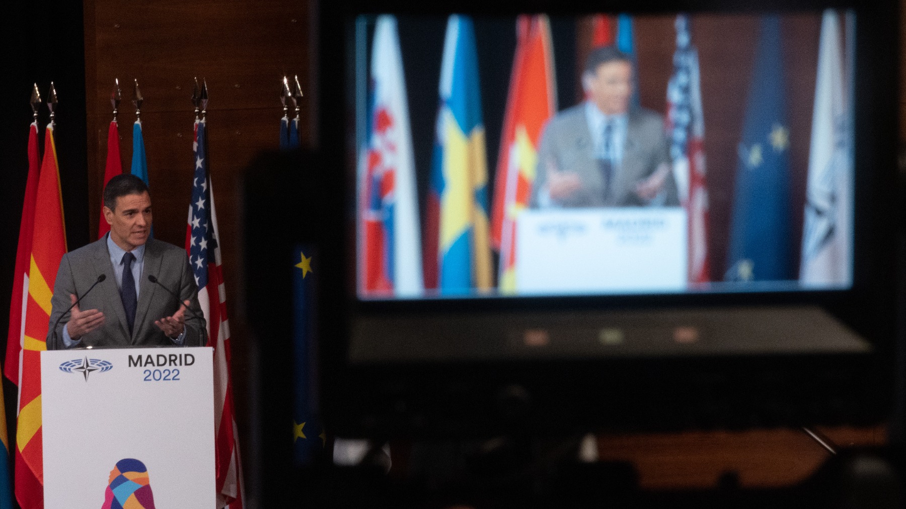 Pedro Sánchez durante la Asamblea Plenaria de la OTAN en Madrid a finales de 2022 (Foto: Europa Press).