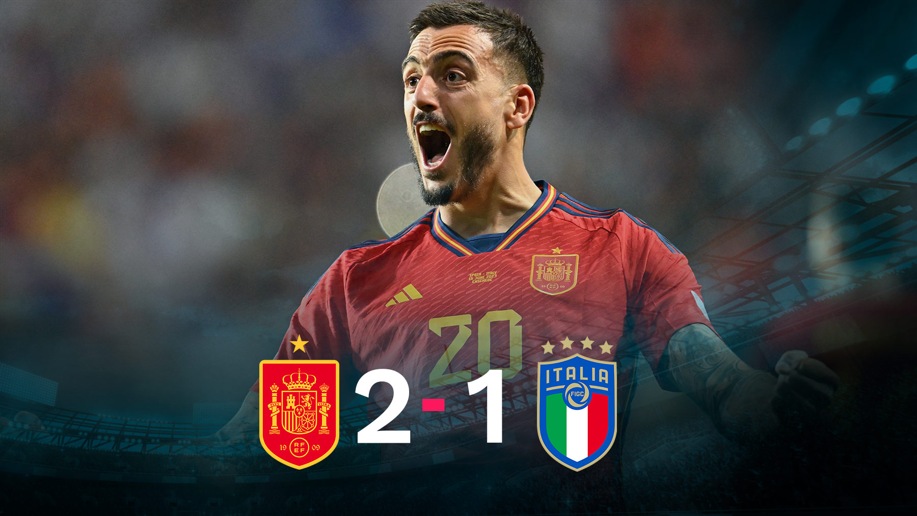España ganó 2-1 a Italia con un gol postrero de Joselu.