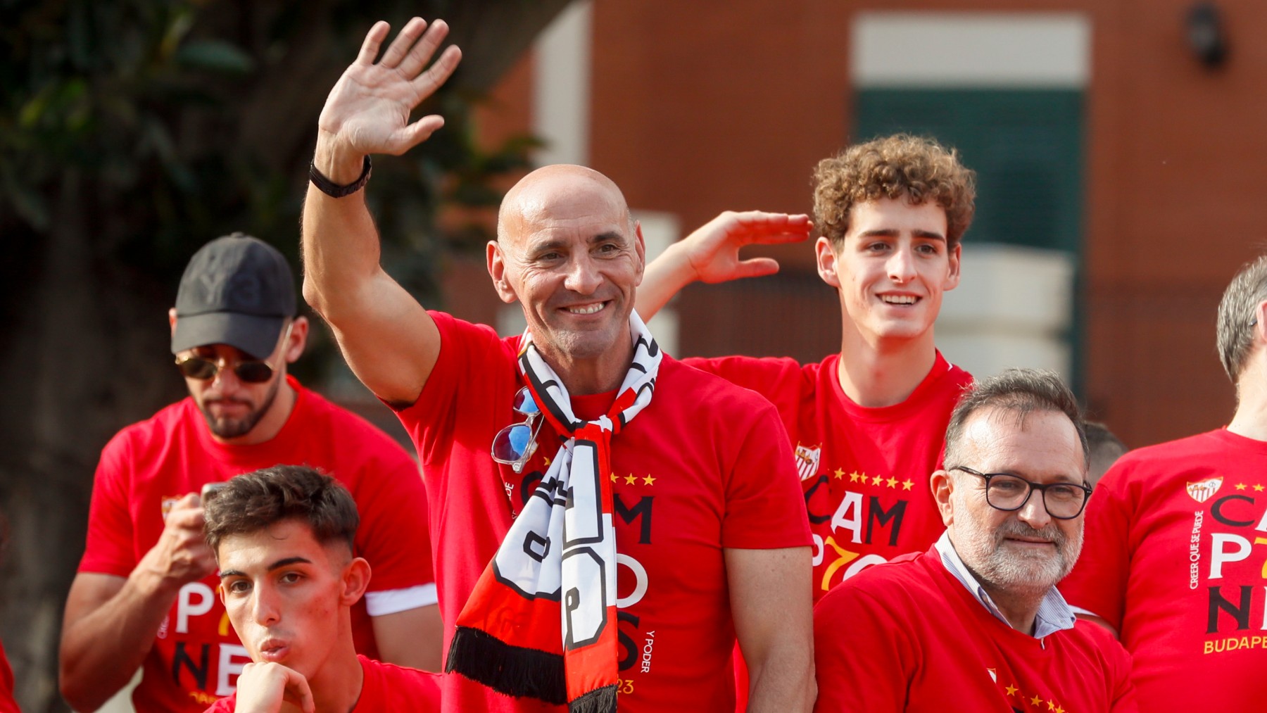 Monchi celebra la séptima Europa League del Sevilla. (EFE)