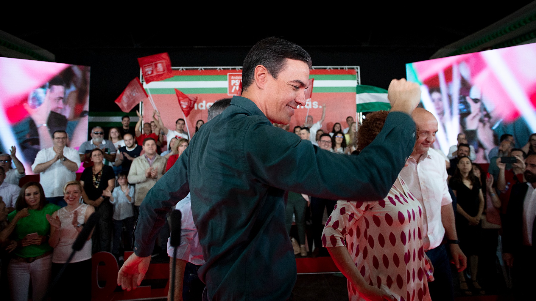 Pedro Sánchez en un acto del PSOE en Dos Hermanas celebrado en mayo de 2022 (EUROPA PRESS).