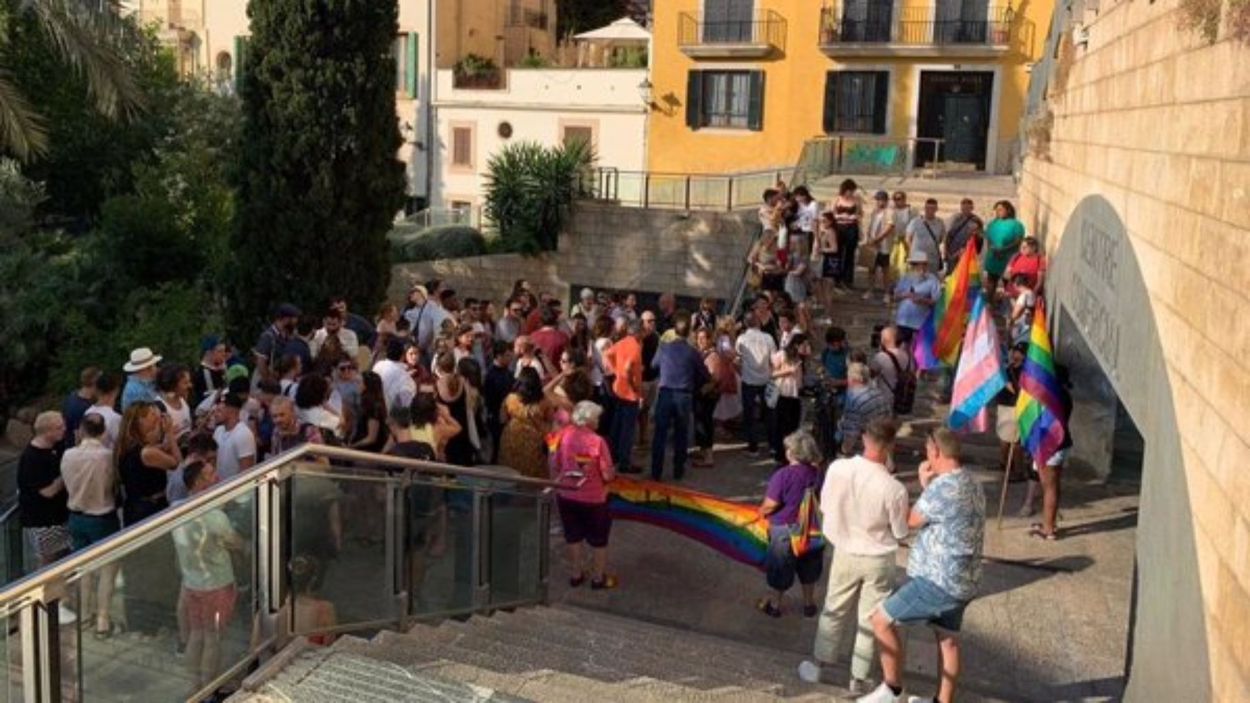 Concentración contra la LGTBI-fóbica celebrada en Palma.