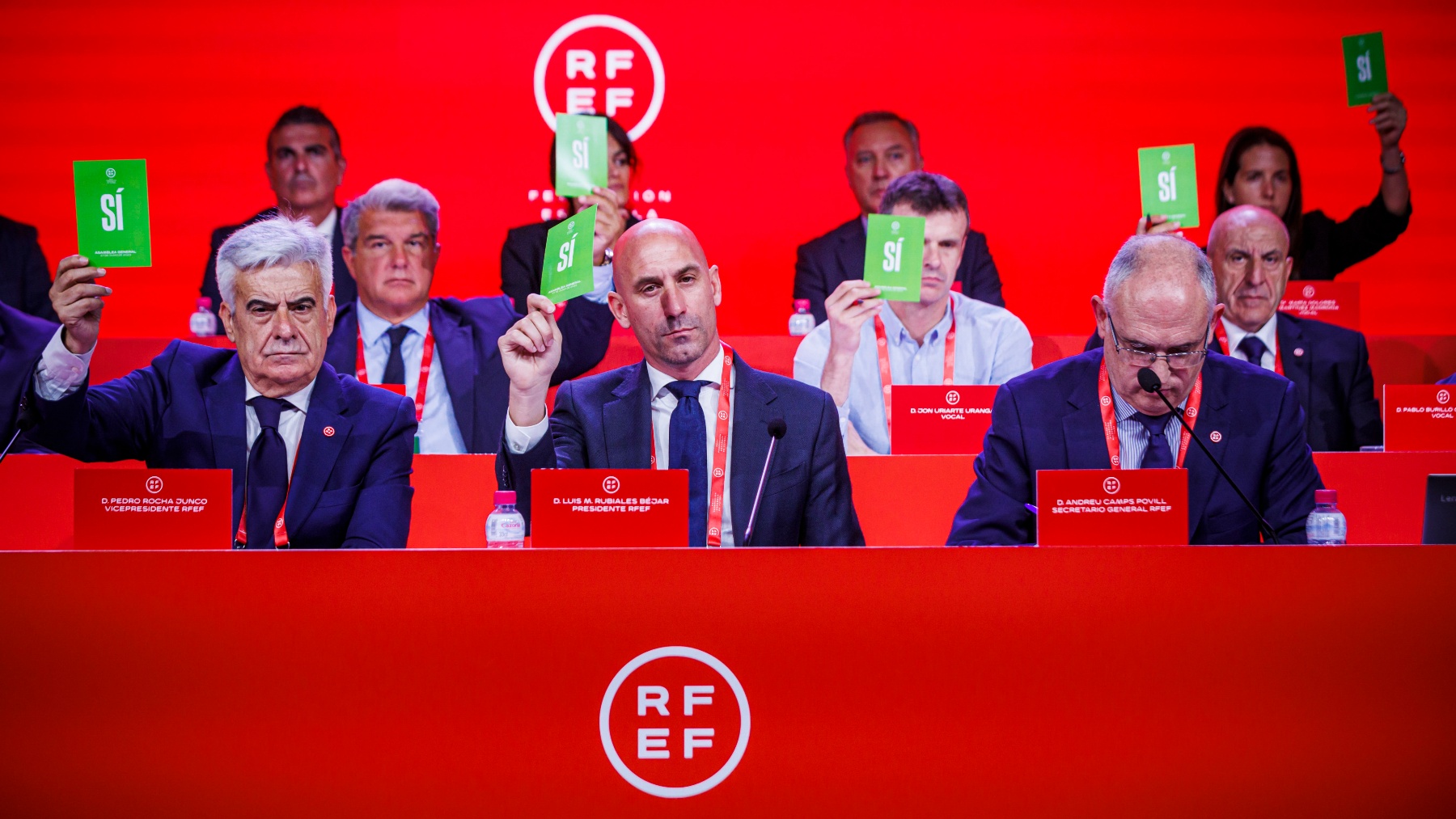 Votación en la asamblea de la RFEF. (EFE)