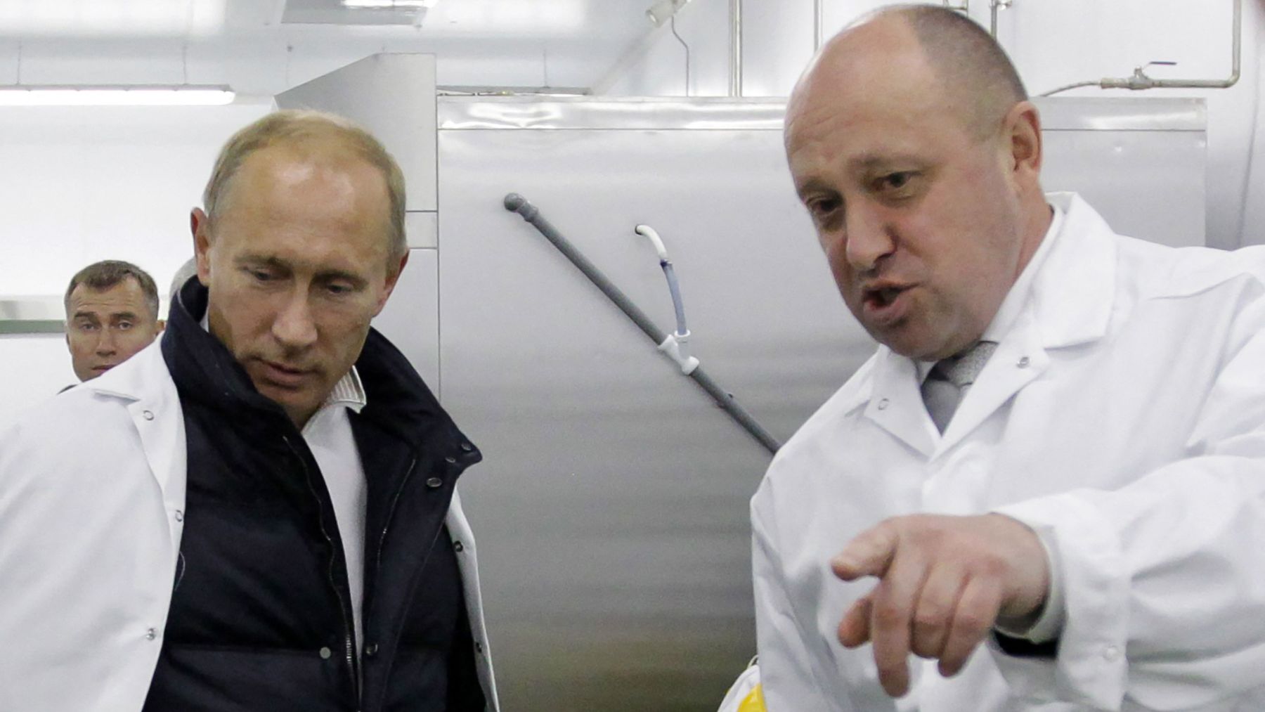 Putin y Prigozhin en Concord catering en 2010. (Alexey Druzhnin, Afp)