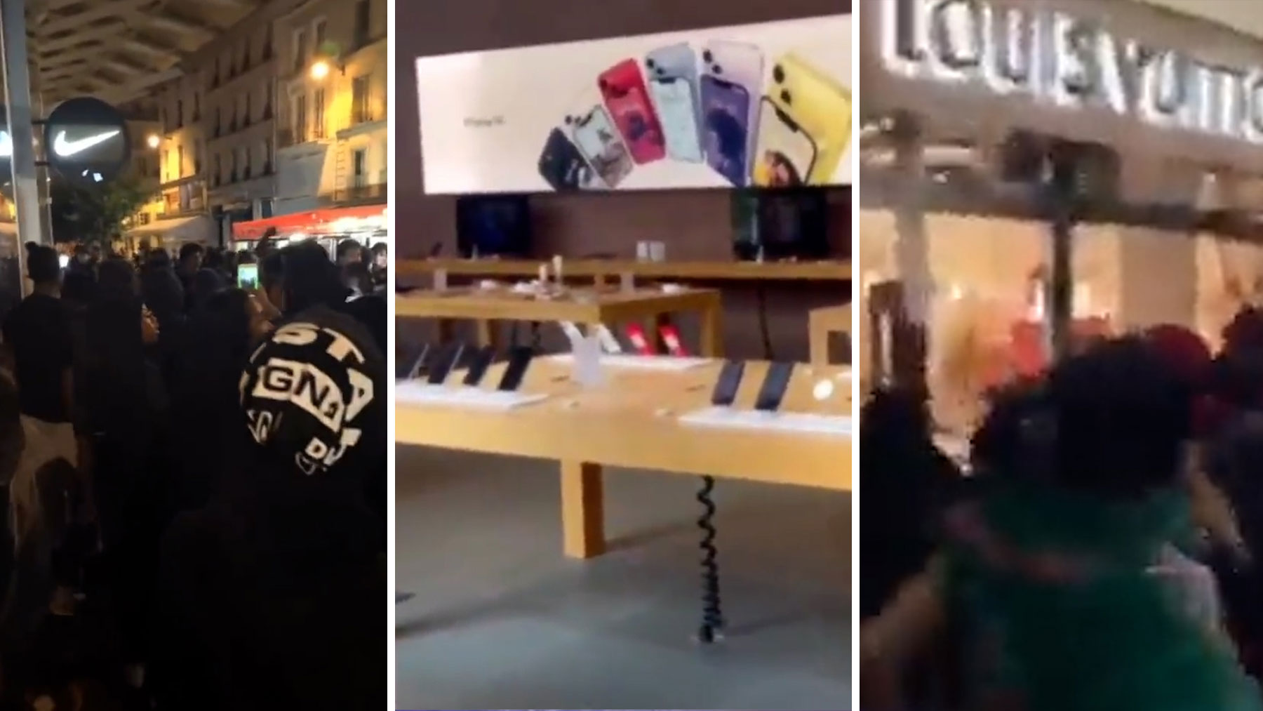 Vándalos franceses ‘lamentan’ la muerte del delincuente asaltando tiendas de lujo de Louis Vuitton y Apple