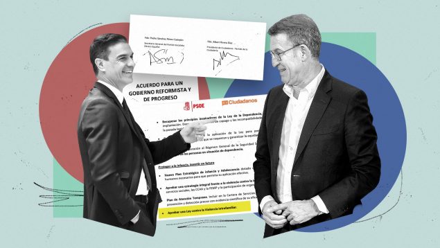 La «violencia intrafamiliar» que ahora indigna al PSOE figuraba en el pacto de Sánchez con Cs en 2016