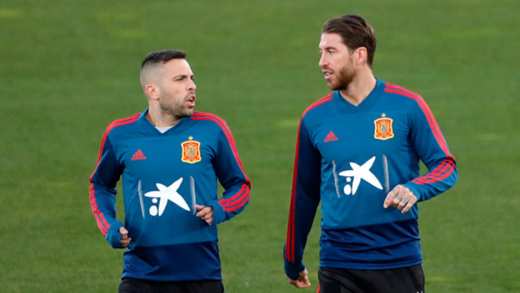Sergio Ramos y Jordi Alba en la selección. (Getty)
