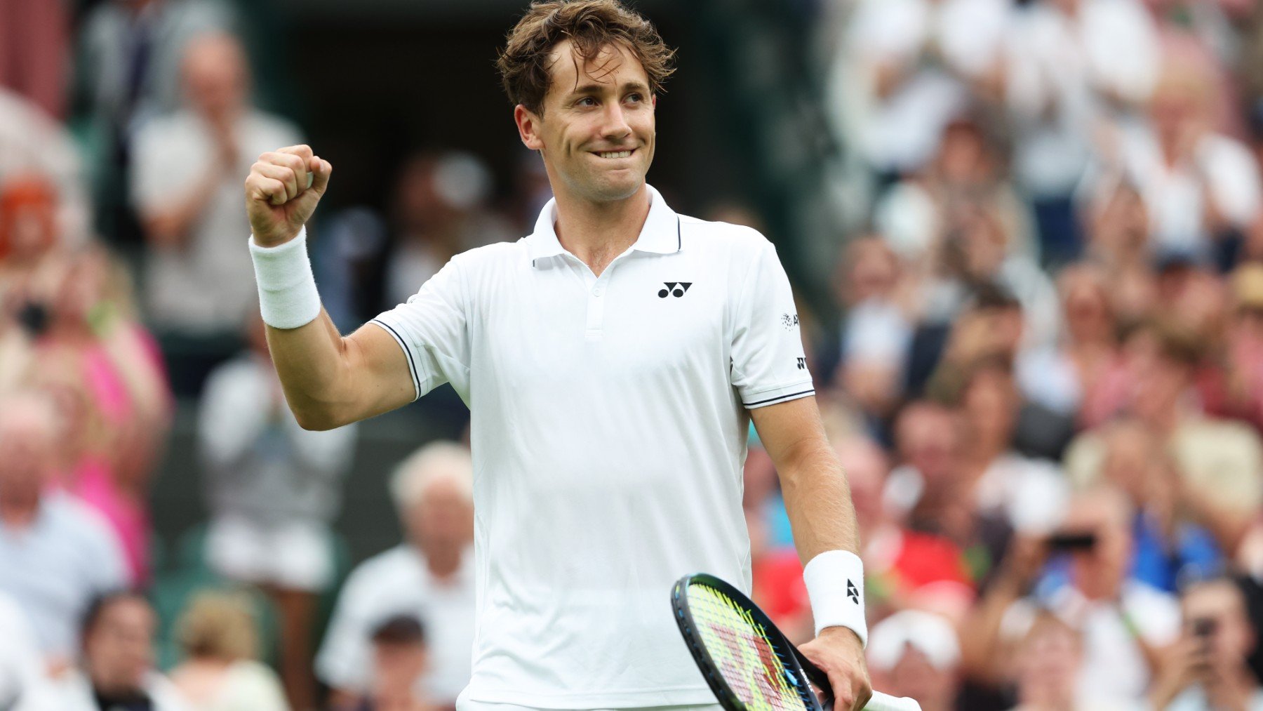 Casper Ruud celebra su victoria en Wimbledon 2023. (Getty)