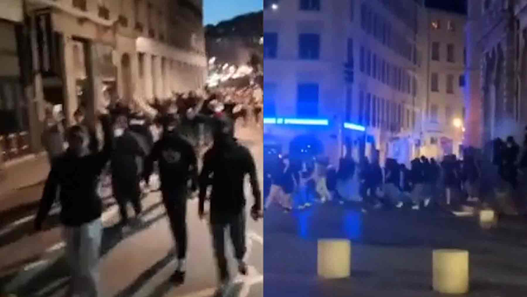 Grupos de jóvenes plantan cara a los violentos en Lyon: «¡Francia para los franceses!»